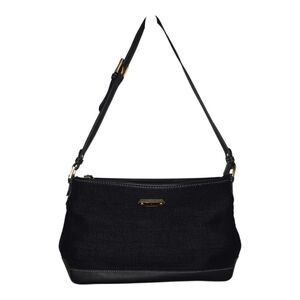 Etienne Aigner Womens Black Woven Jute Leather Shoulder Bag